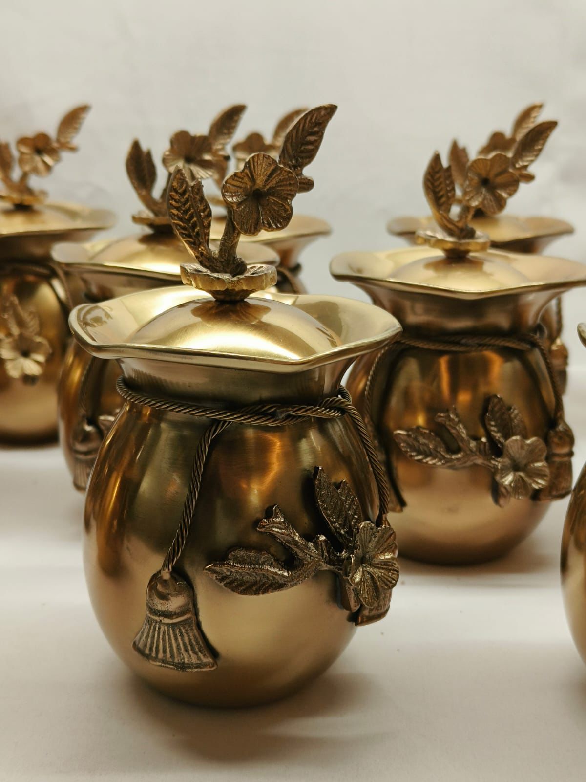 Brass Potli jars in antique finish