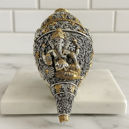 Ganesh Shankh Antique & Glossy