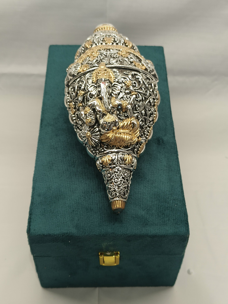 Ganesh Shankh Antique & Glossy