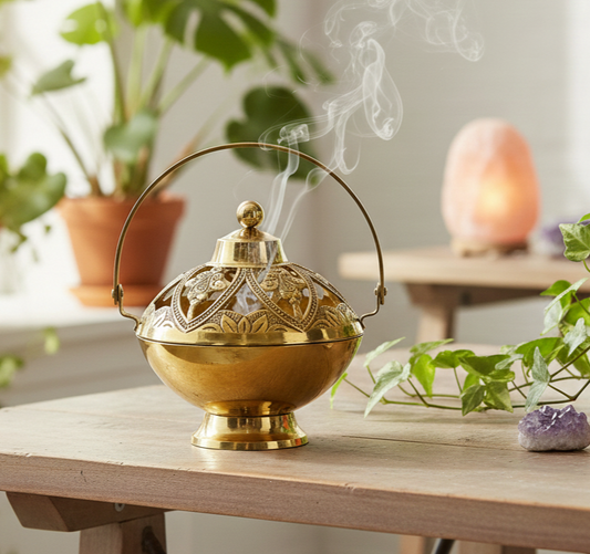 Brass Incense Burner With Handle