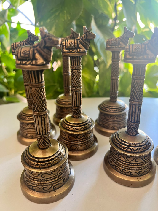 Nandi pooja bell in antique pure brass