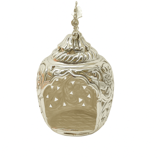 German Silver Peacock Tea Light Holder