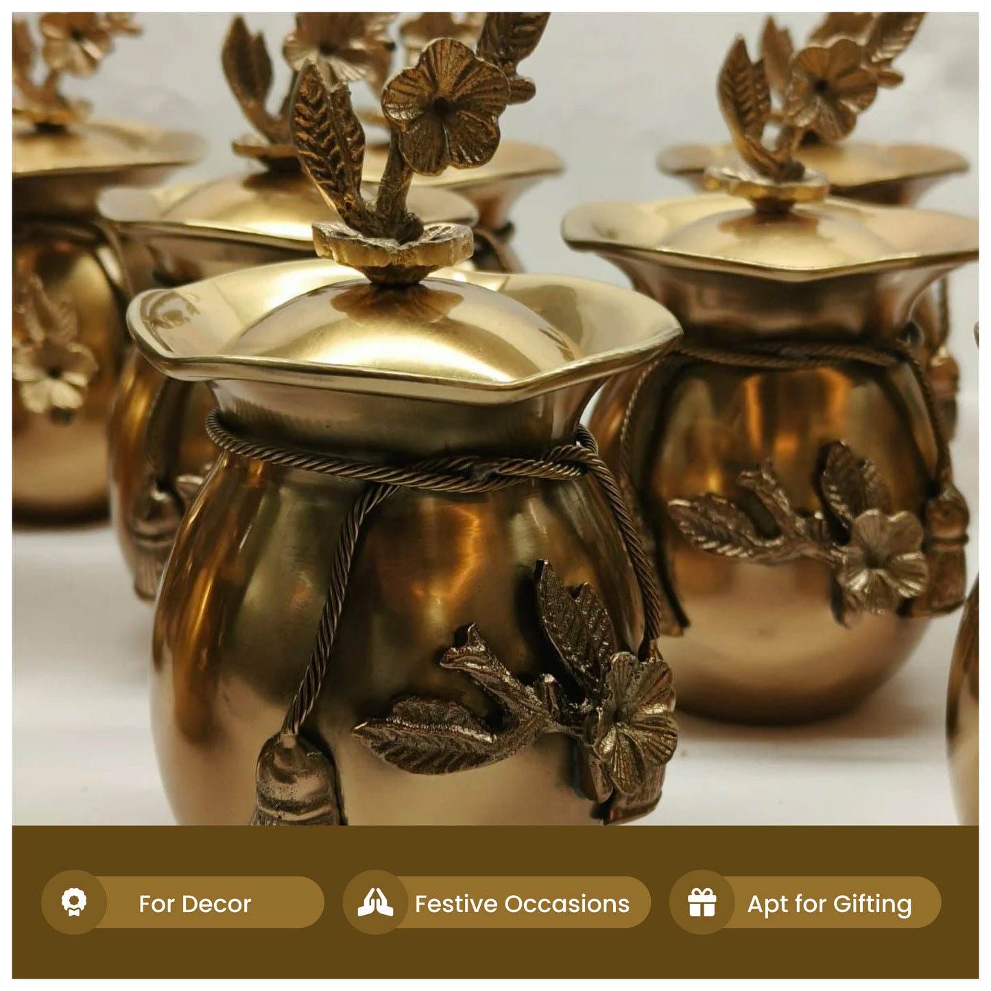 Brass Potli jars in antique finish