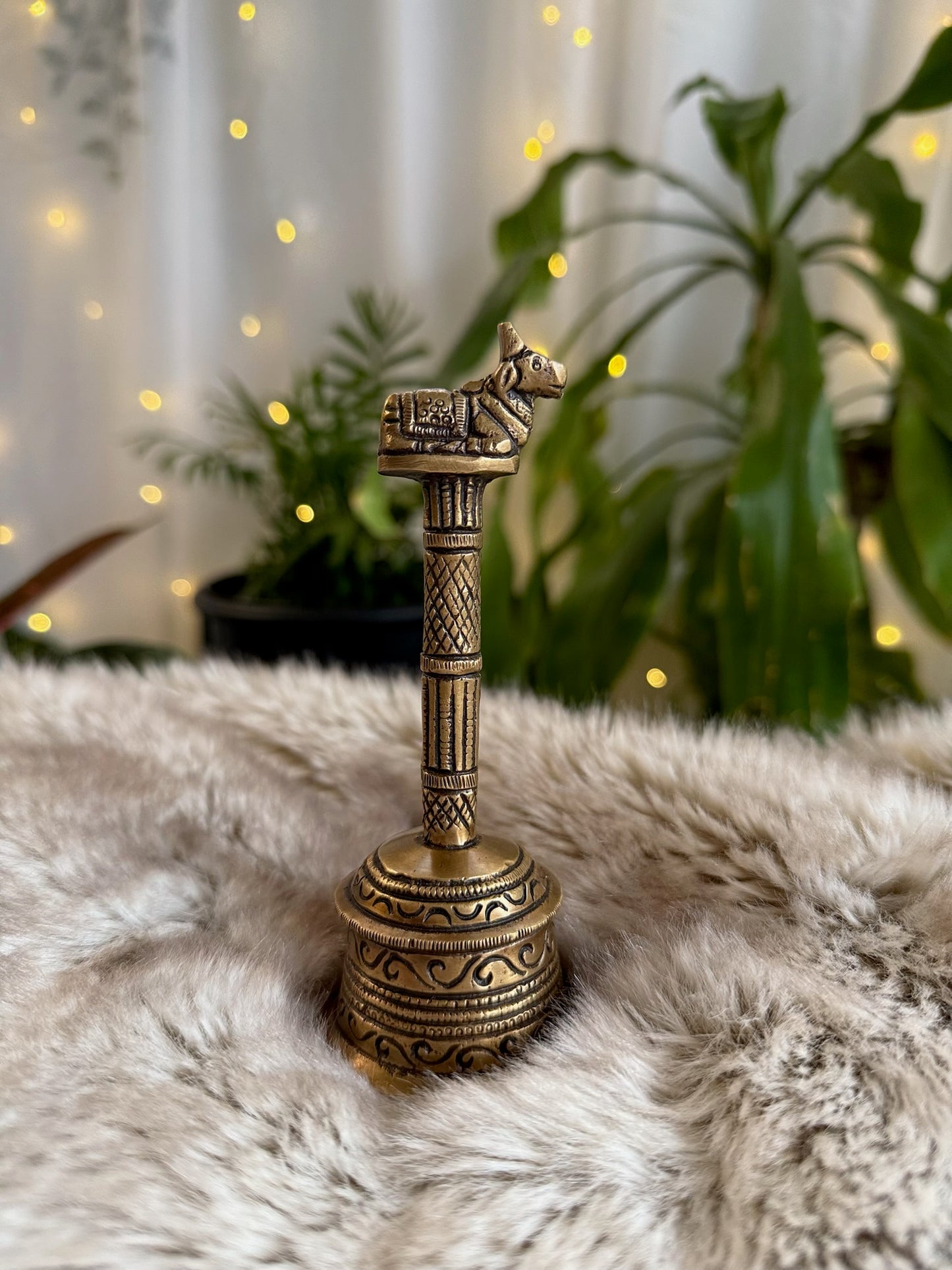 Nandi pooja bell in antique pure brass